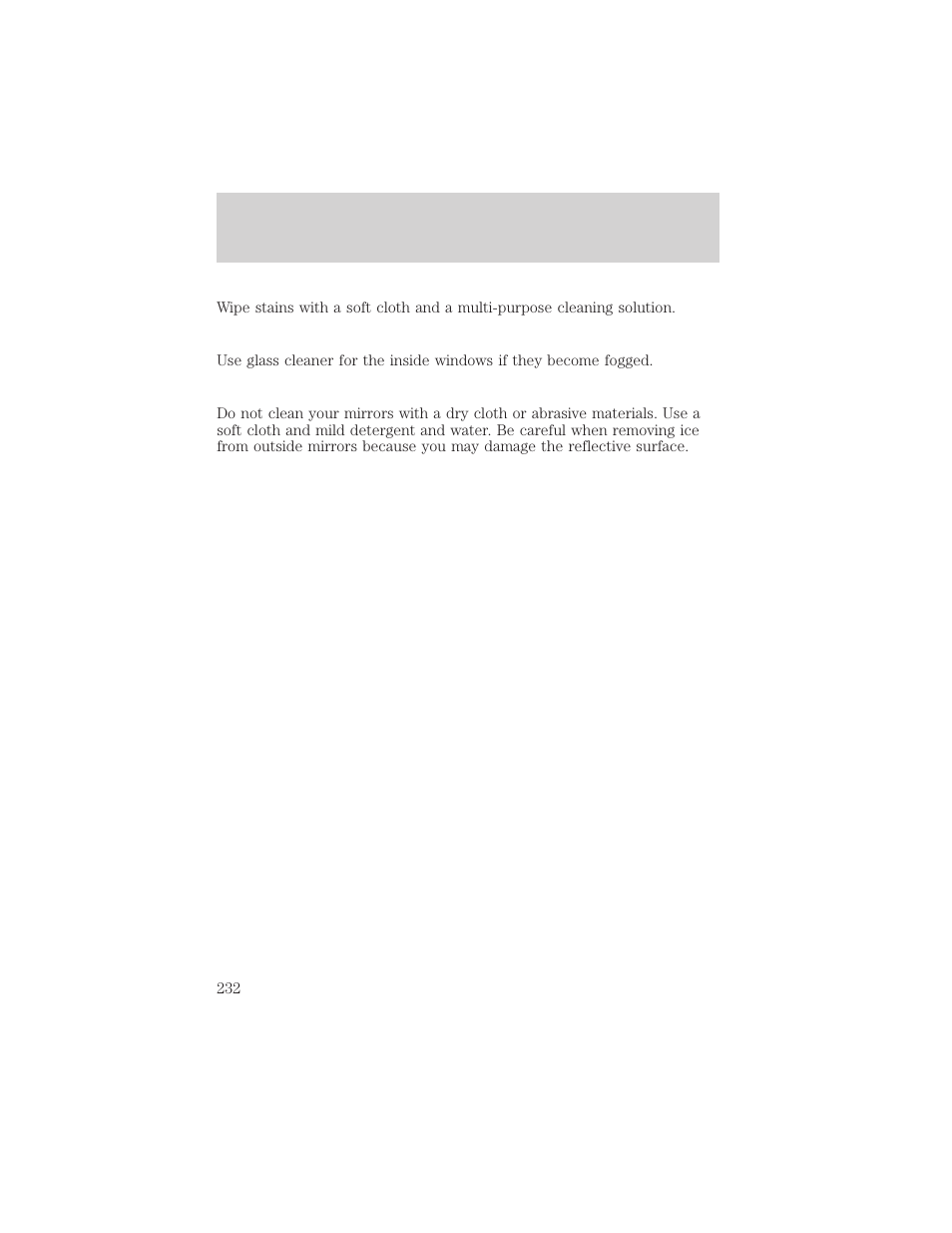 Maintenance and care | Mercury 1999 Mountaineer User Manual | Page 232 / 248