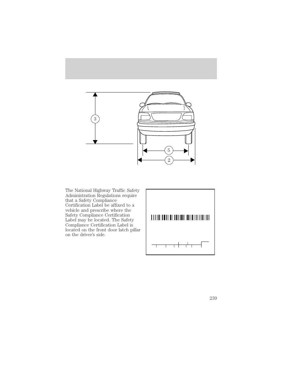 Capacities and specifications | Mercury 1999 Mountaineer User Manual | Page 239 / 248