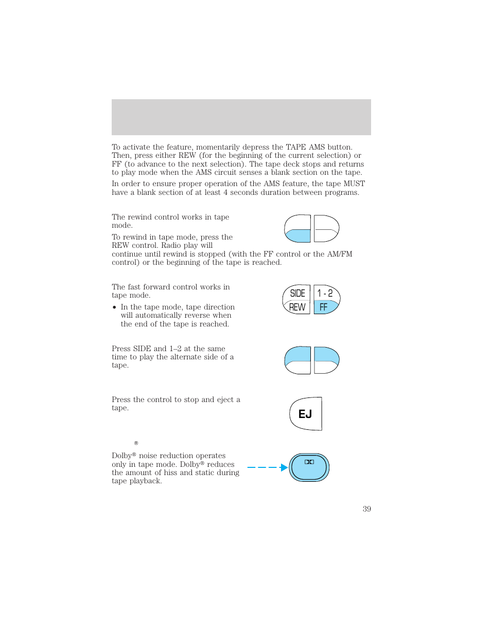 Controls and features | Mercury 1999 Mountaineer User Manual | Page 39 / 248