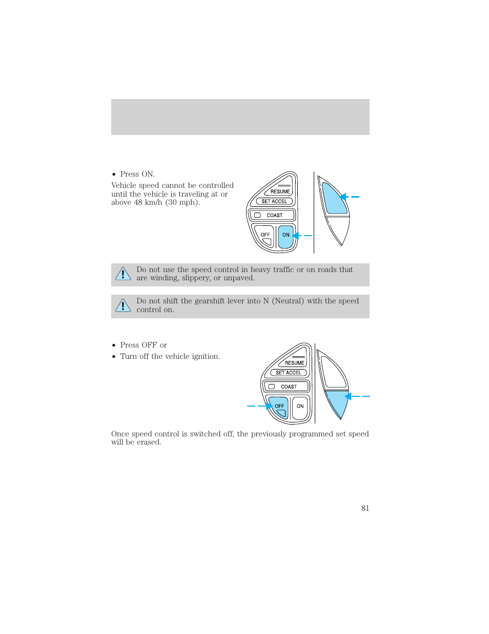 Controls and features | Mercury 1999 Mountaineer User Manual | Page 81 / 248