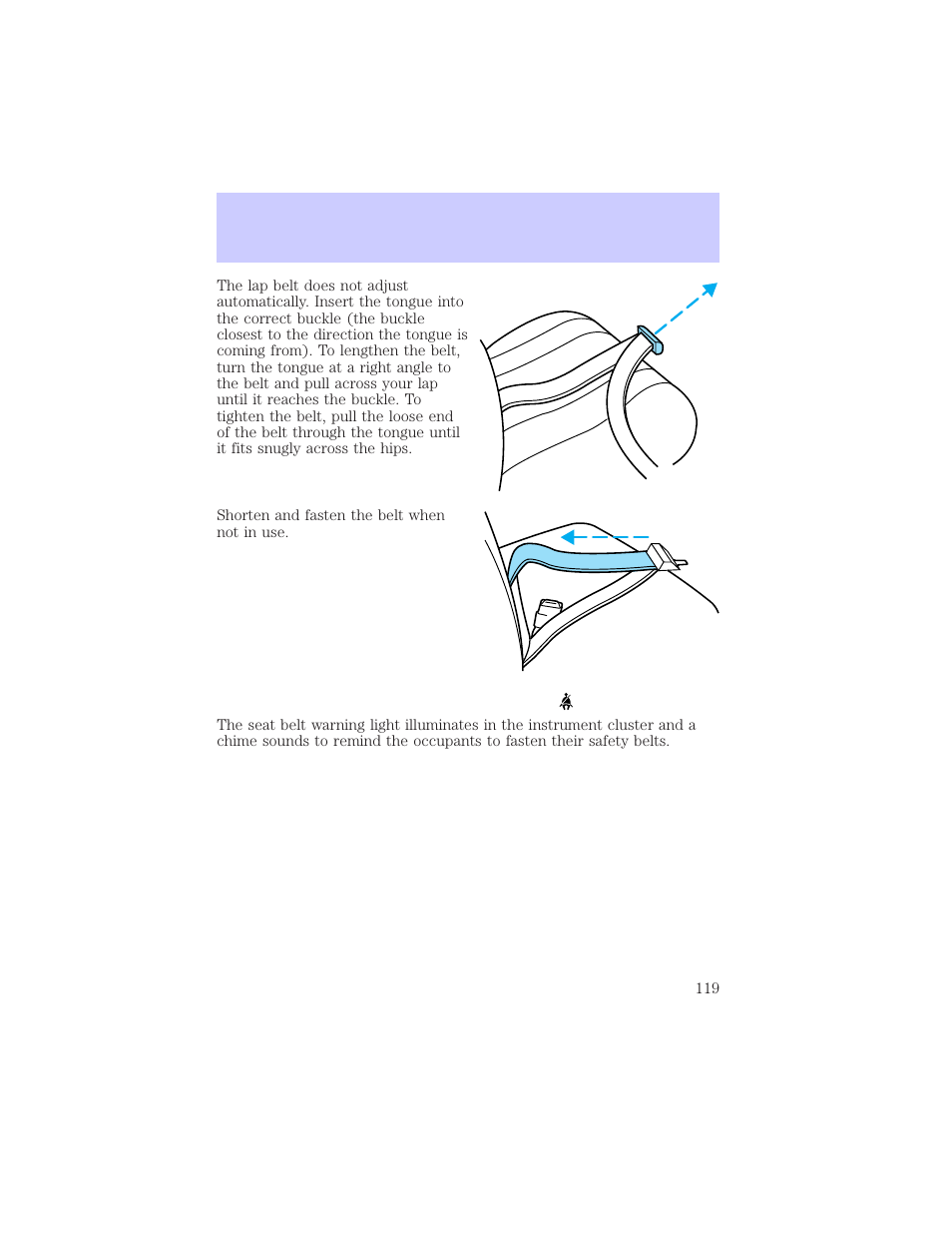 Seating and safety restraints | Mercury Grand Marquis 2002 User Manual | Page 119 / 248