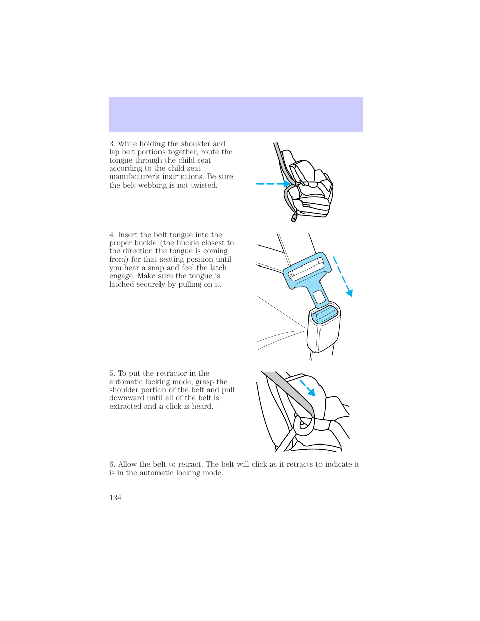 Seating and safety restraints | Mercury Grand Marquis 2002 User Manual | Page 134 / 248