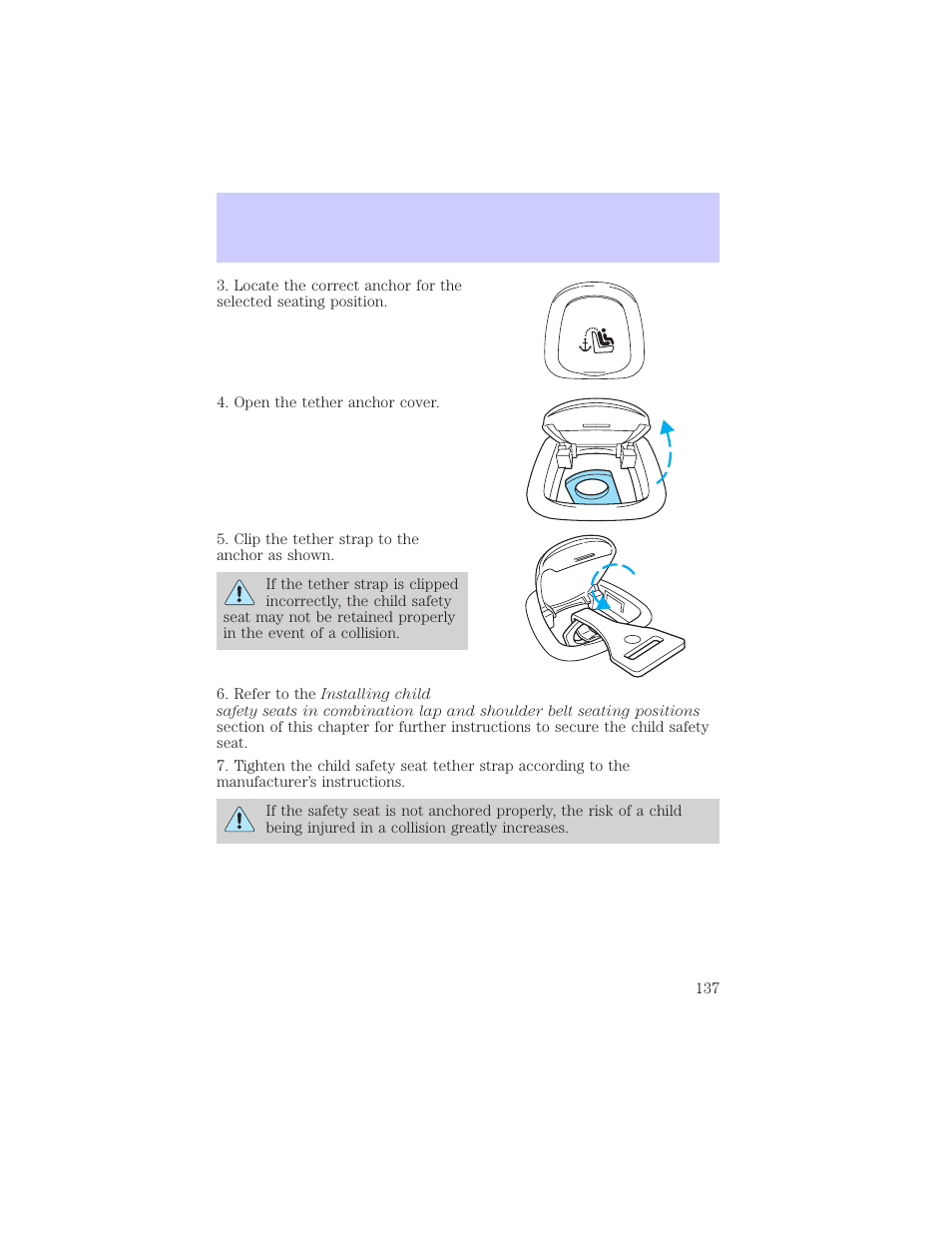 Seating and safety restraints | Mercury Grand Marquis 2002 User Manual | Page 137 / 248