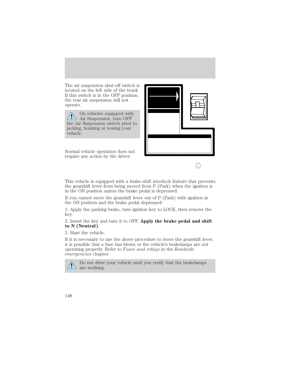 Driving | Mercury Grand Marquis 2002 User Manual | Page 148 / 248