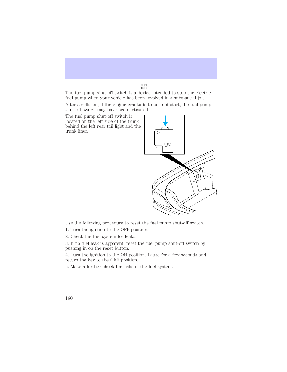 Roadside emergencies | Mercury Grand Marquis 2002 User Manual | Page 160 / 248