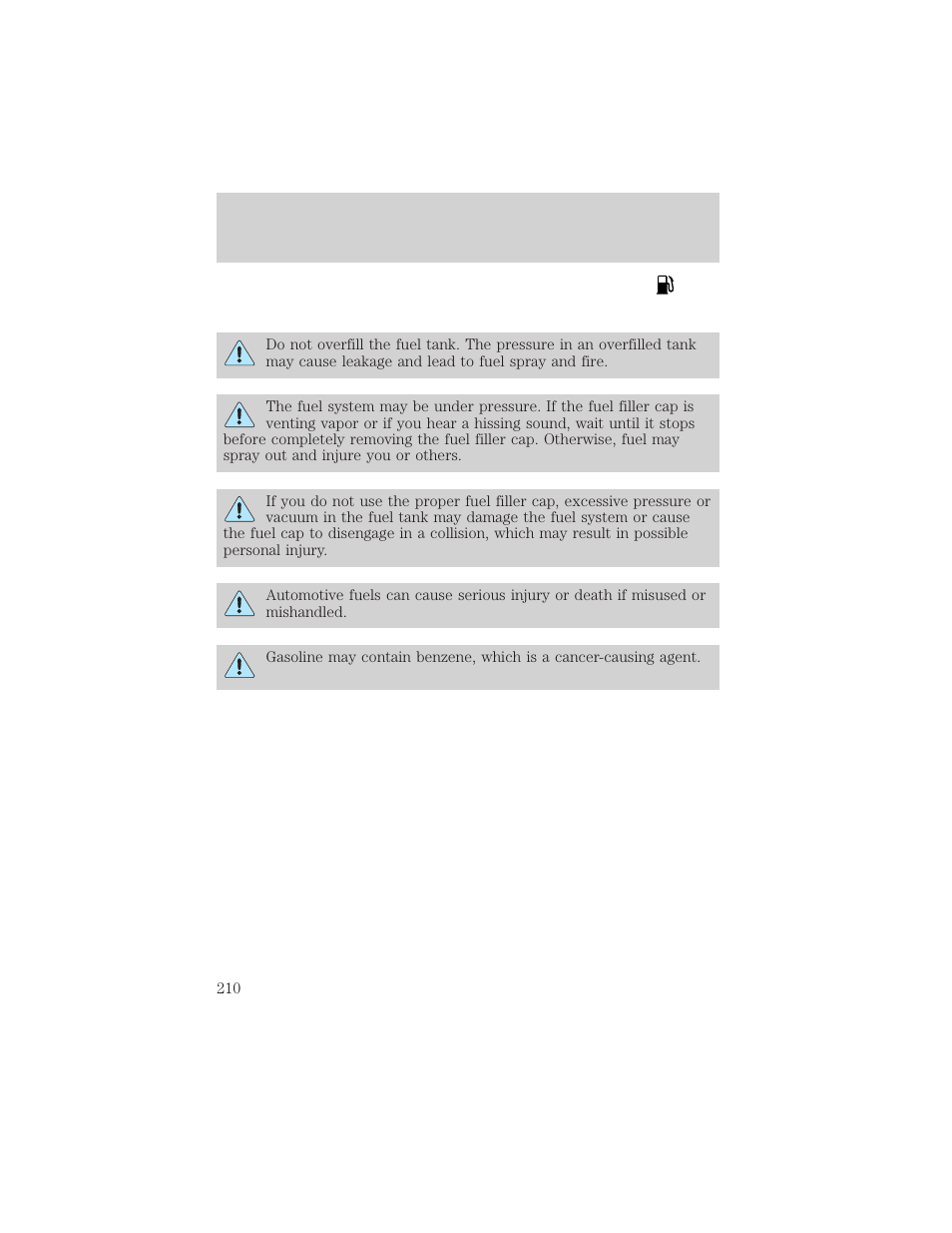 Maintenance and specifications | Mercury Grand Marquis 2002 User Manual | Page 210 / 248