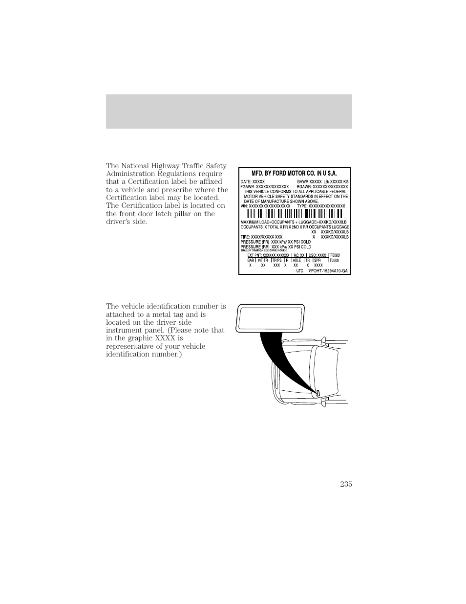 Maintenance and specifications | Mercury Grand Marquis 2002 User Manual | Page 235 / 248