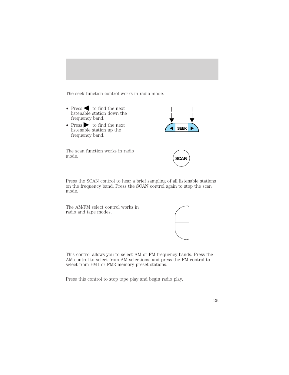 Am fm, Entertainment systems | Mercury Grand Marquis 2002 User Manual | Page 25 / 248