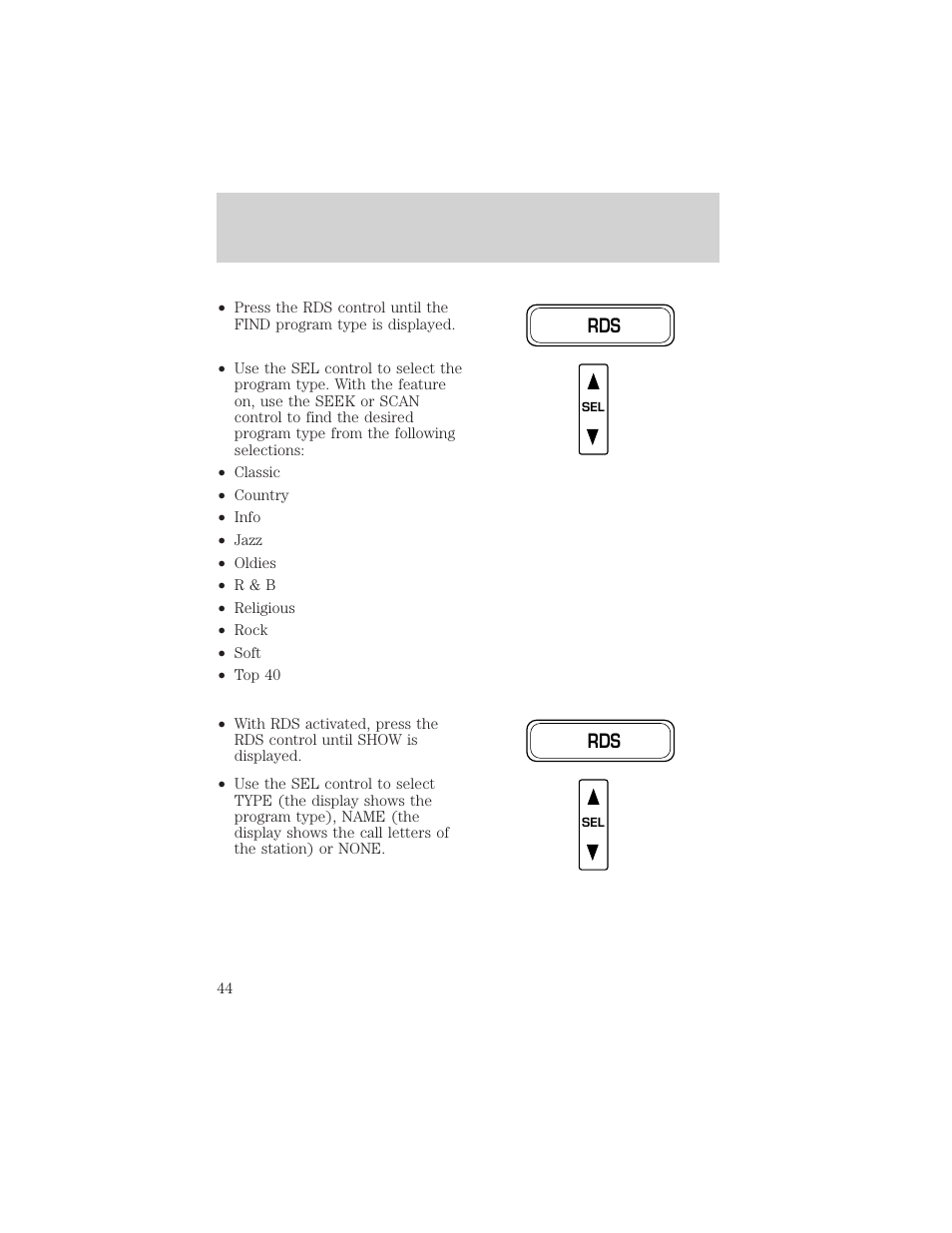 Entertainment systems | Mercury Grand Marquis 2002 User Manual | Page 44 / 248