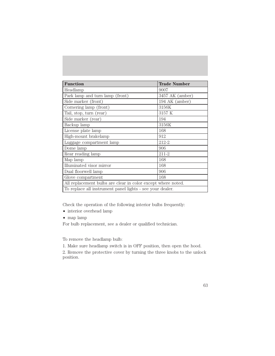 Lights | Mercury Grand Marquis 2002 User Manual | Page 63 / 248