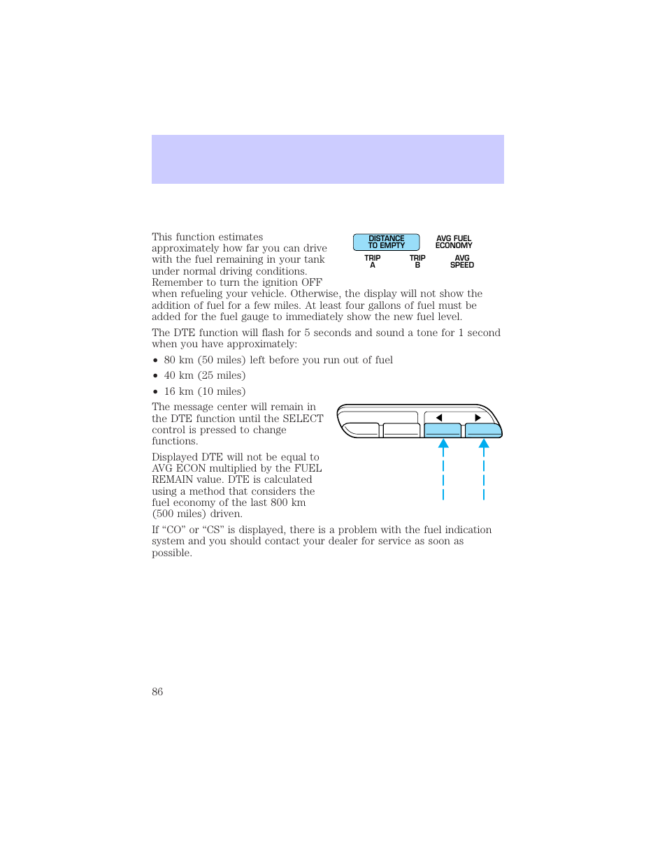 Driver controls | Mercury Grand Marquis 2002 User Manual | Page 86 / 248