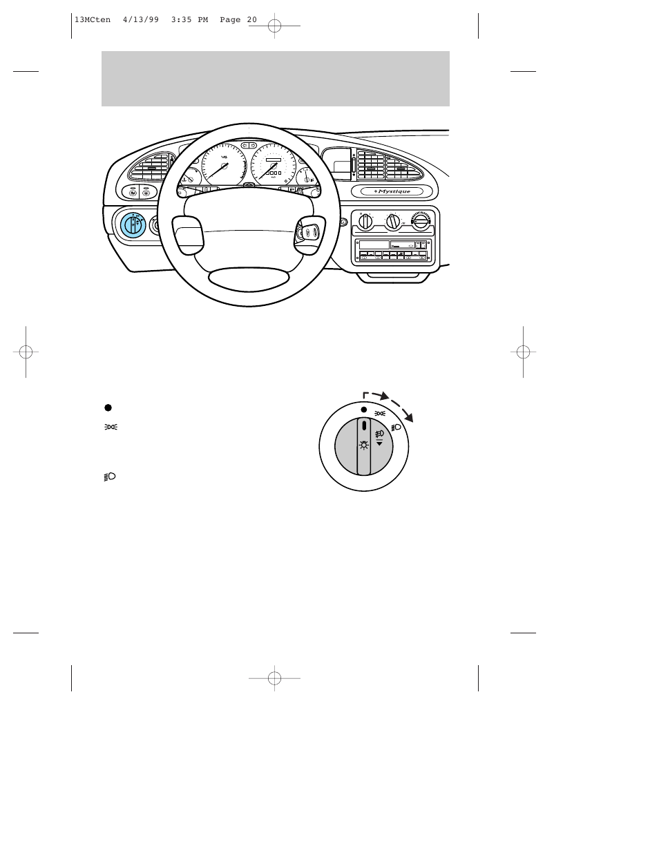 Controls and features, Side 1-2 | Mercury 1999 Mystique User Manual | Page 20 / 244