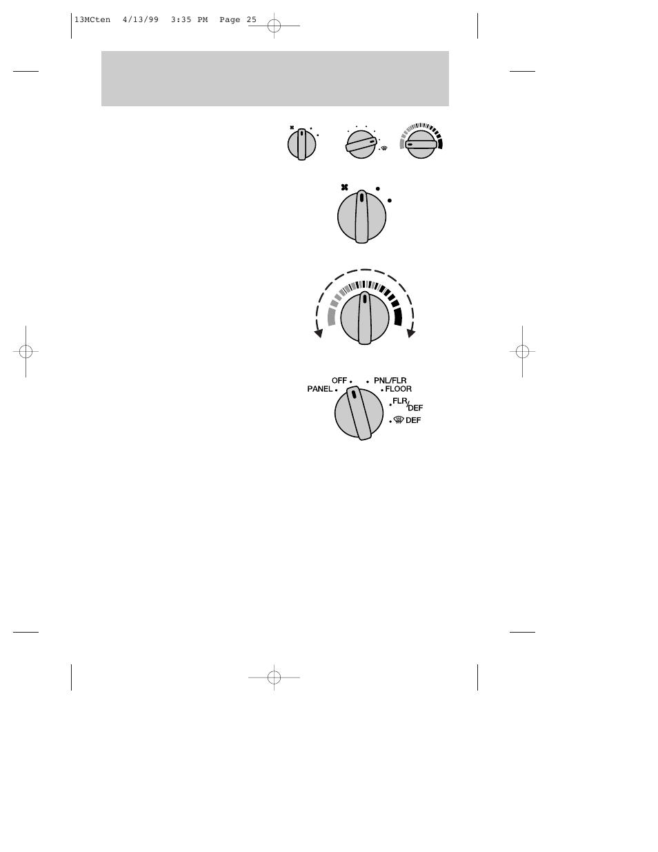 Controls and features, 25 heater only system (if equipped) | Mercury 1999 Mystique User Manual | Page 25 / 244