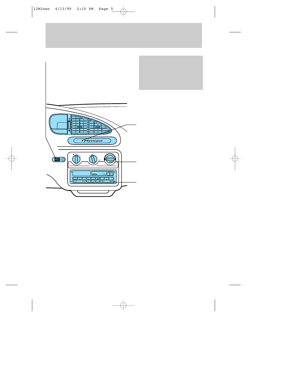 Instrumentation | Mercury 1999 Mystique User Manual | Page 5 / 244