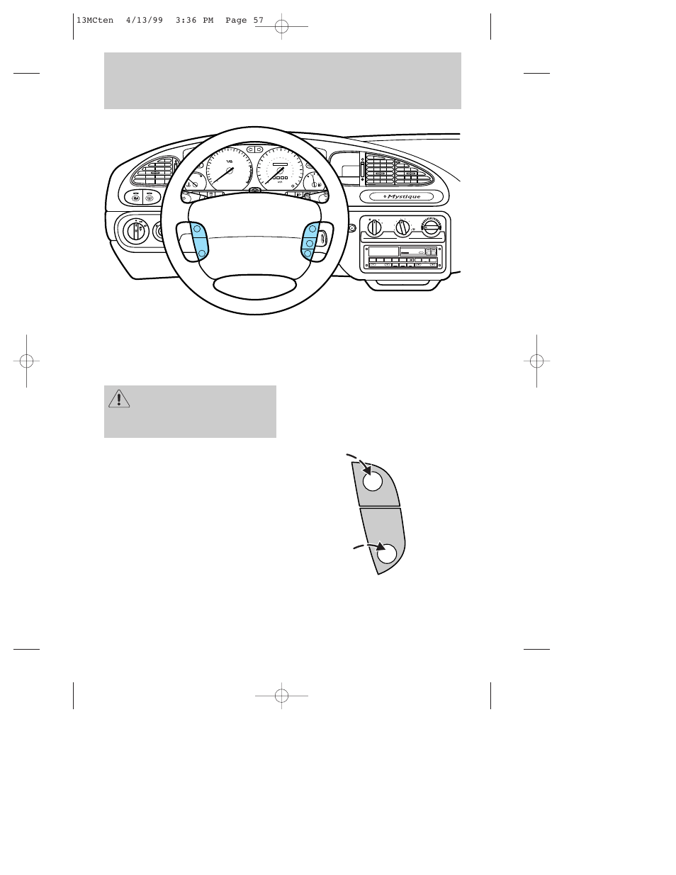 Controls and features, Side 1-2, Off on | Mercury 1999 Mystique User Manual | Page 57 / 244