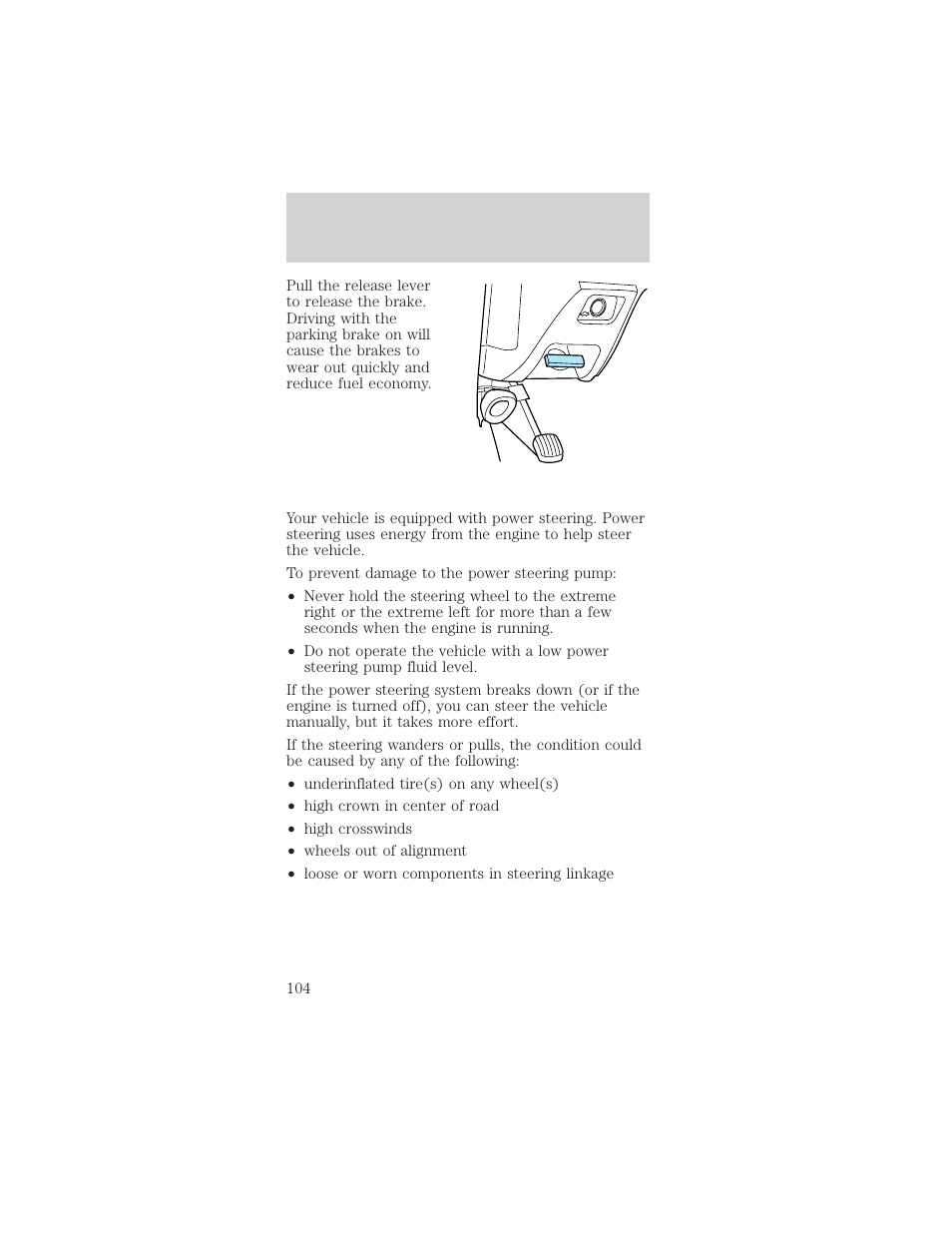 Driving | Mercury Sable 1999 User Manual | Page 104 / 216