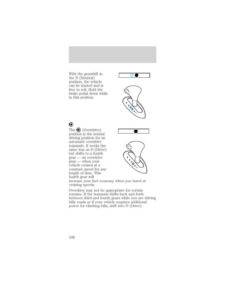 Driving | Mercury Sable 1999 User Manual | Page 108 / 216
