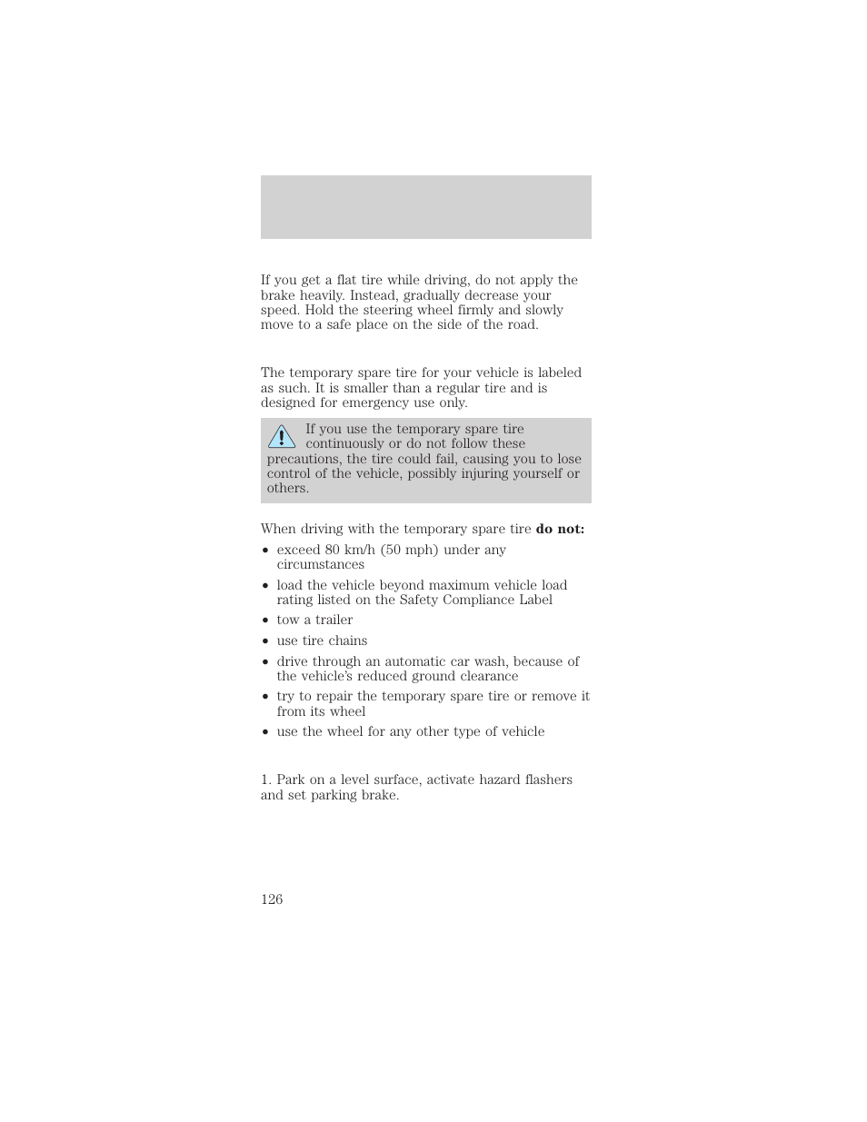 Roadside emergencies | Mercury Sable 1999 User Manual | Page 126 / 216