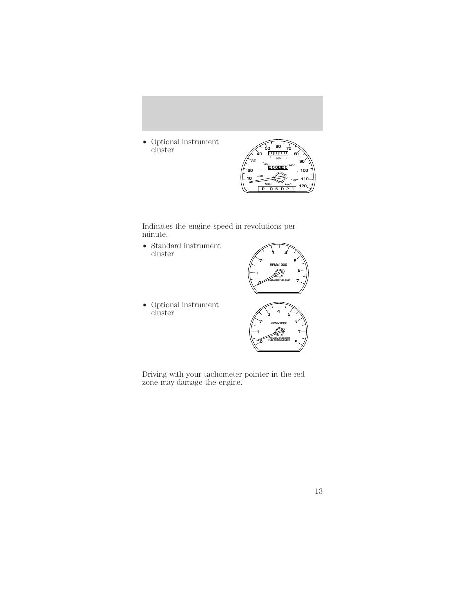 Instrumentation | Mercury Sable 1999 User Manual | Page 13 / 216