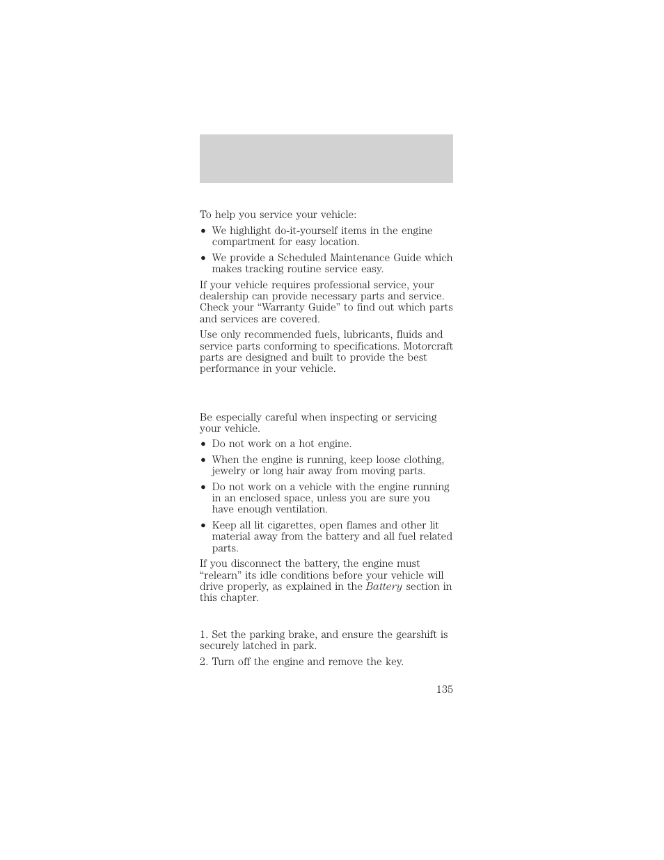 Maintenance and care | Mercury Sable 1999 User Manual | Page 135 / 216