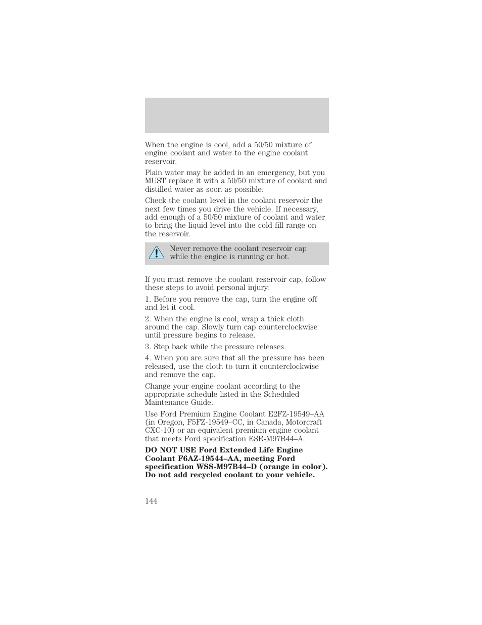 Maintenance and care | Mercury Sable 1999 User Manual | Page 144 / 216