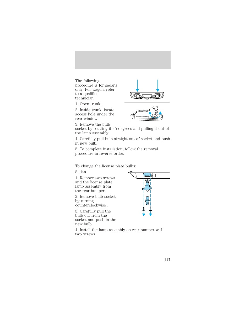 Maintenance and care | Mercury Sable 1999 User Manual | Page 171 / 216