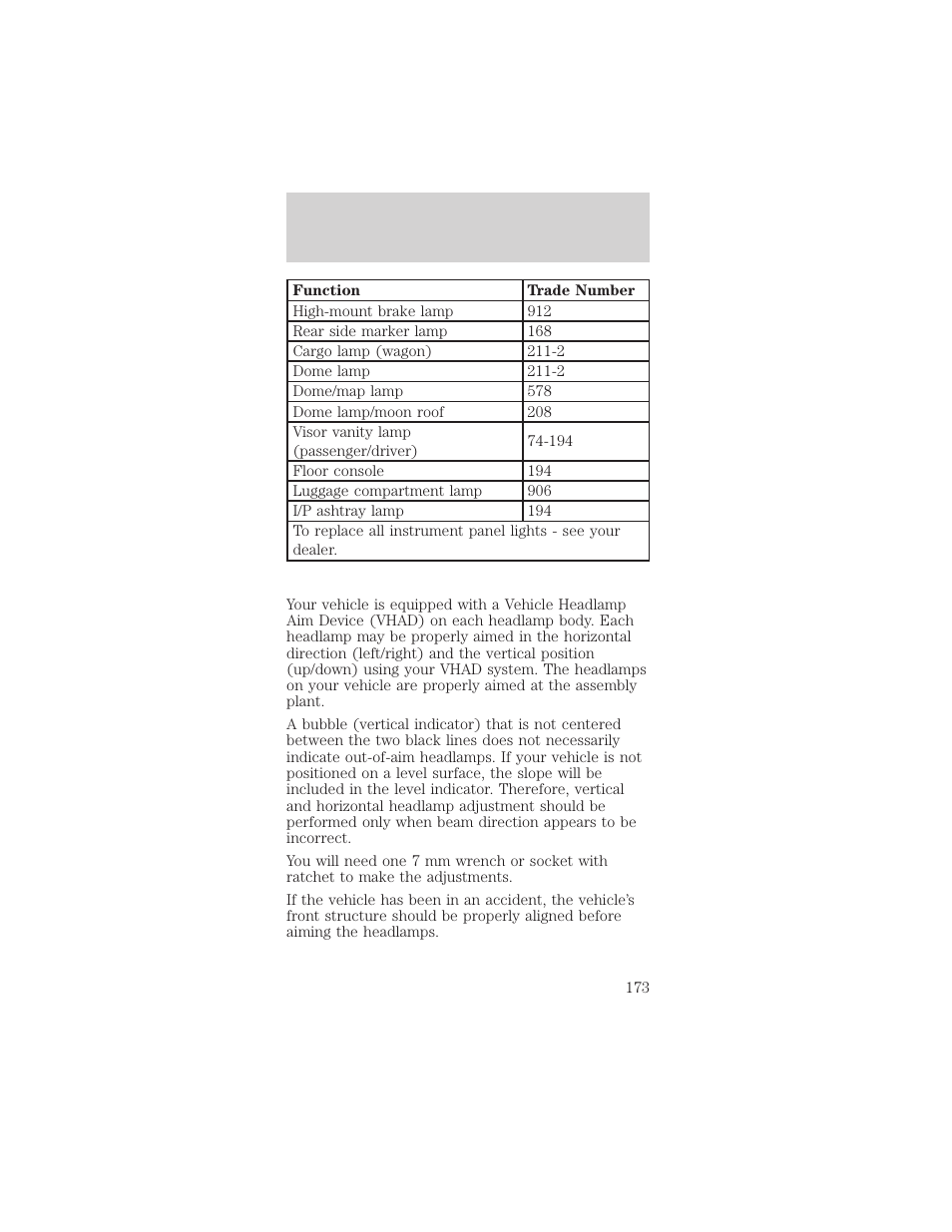 Maintenance and care | Mercury Sable 1999 User Manual | Page 173 / 216