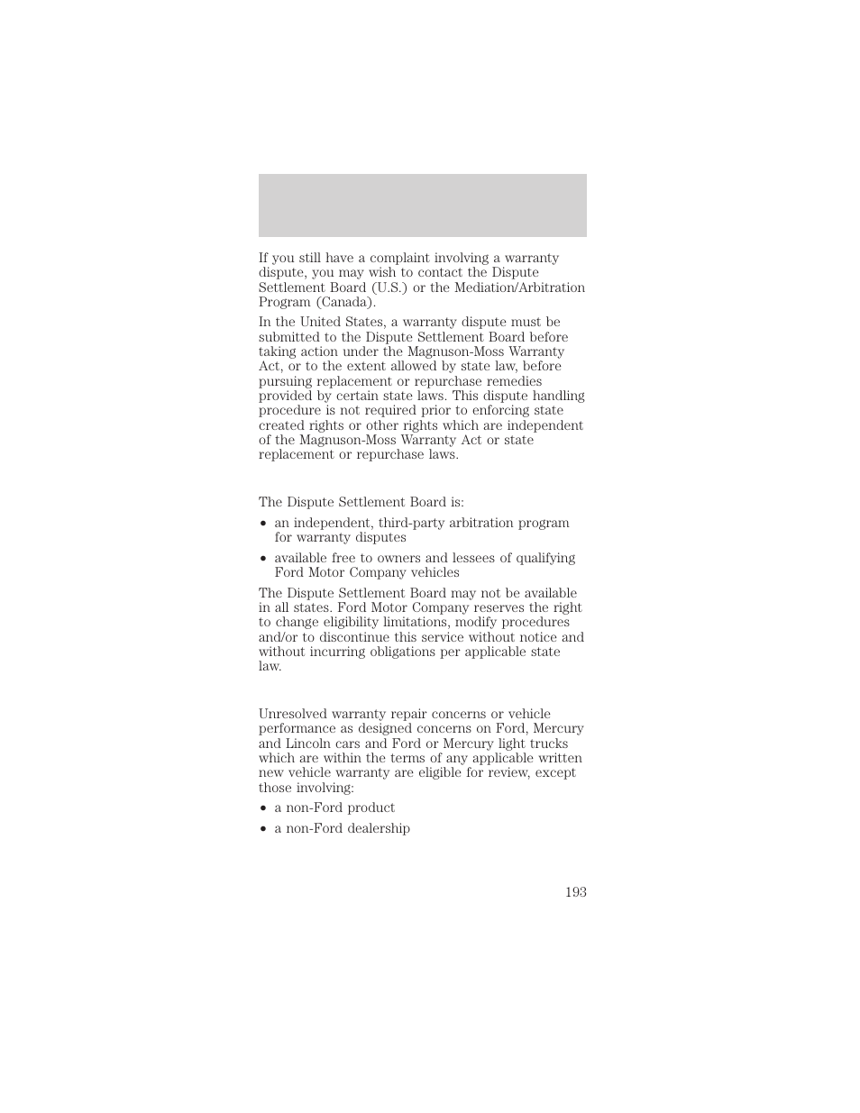 Customer assistance | Mercury Sable 1999 User Manual | Page 193 / 216
