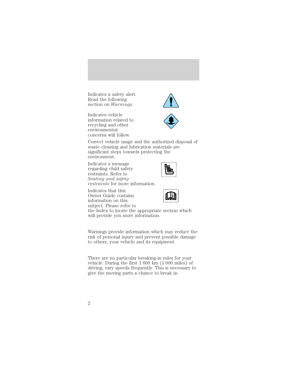 Introduction | Mercury Sable 1999 User Manual | Page 2 / 216