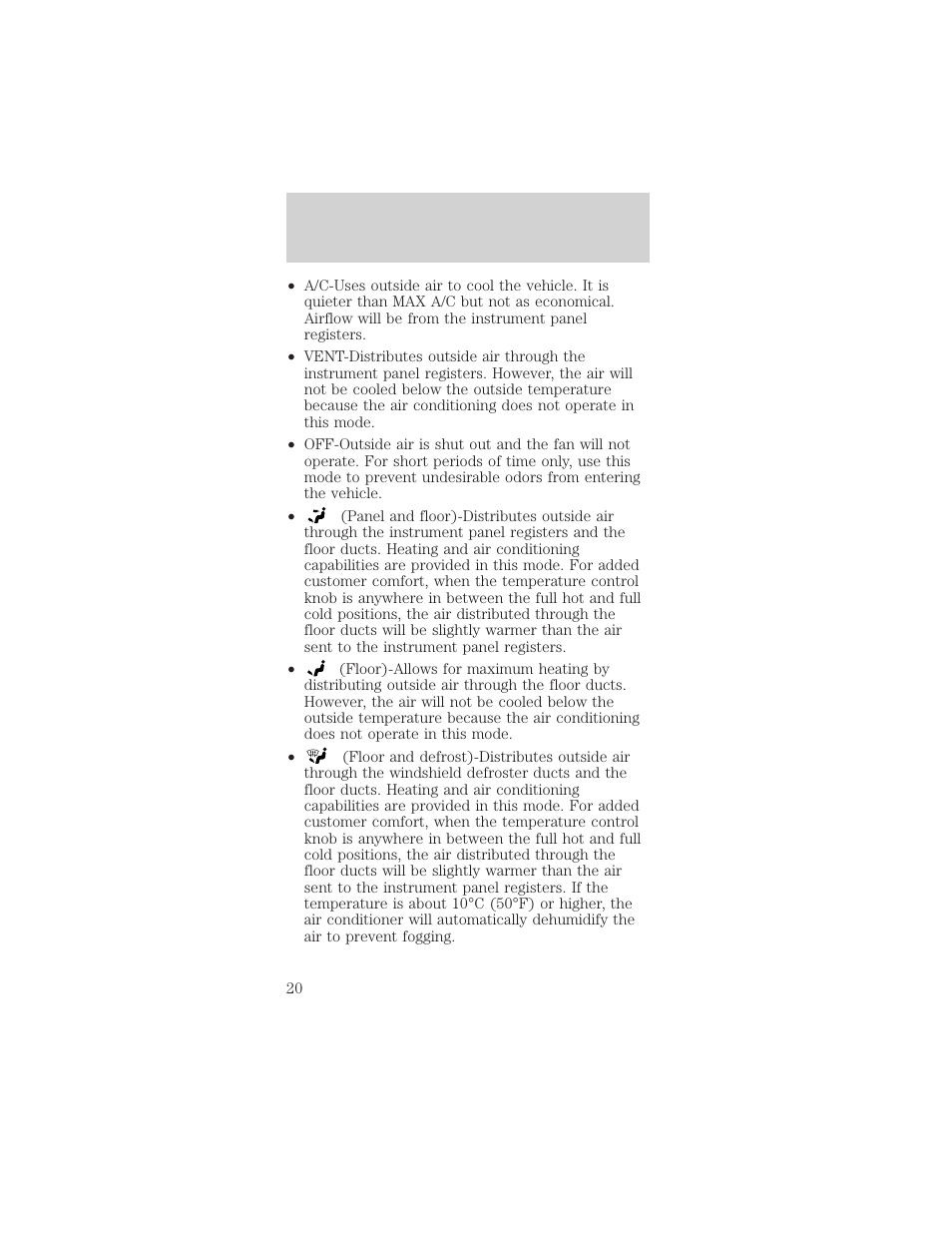 Controls and features | Mercury Sable 1999 User Manual | Page 20 / 216