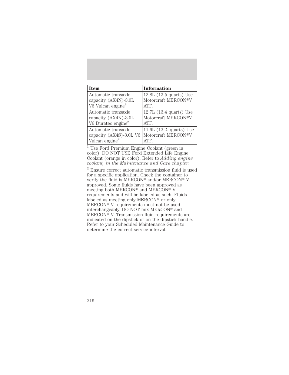Filling station information | Mercury Sable 1999 User Manual | Page 216 / 216