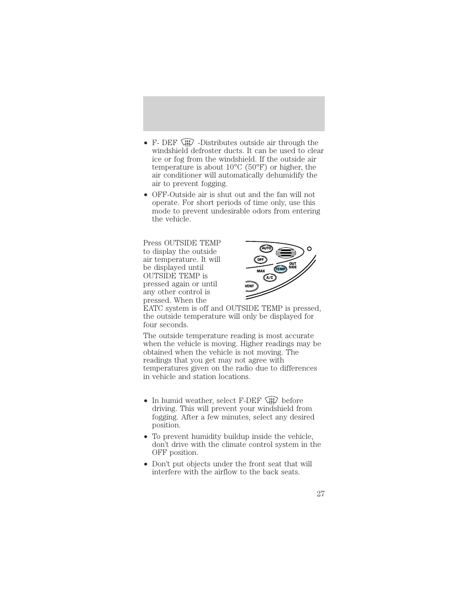 Controls and features | Mercury Sable 1999 User Manual | Page 27 / 216