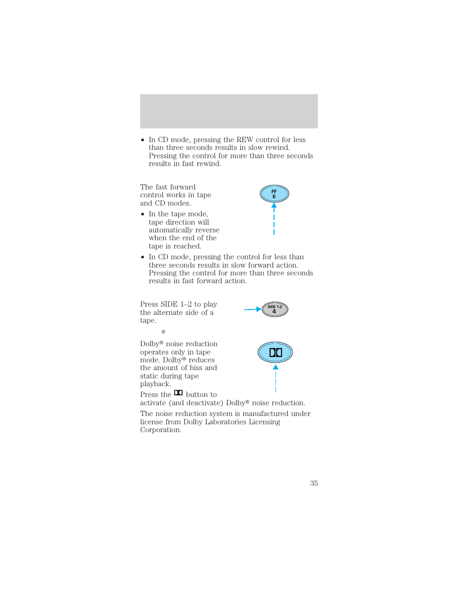 Controls and features | Mercury Sable 1999 User Manual | Page 35 / 216