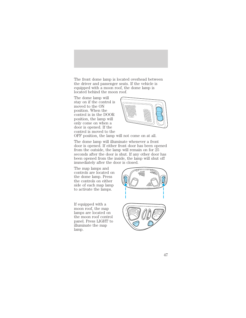 Controls and features | Mercury Sable 1999 User Manual | Page 47 / 216