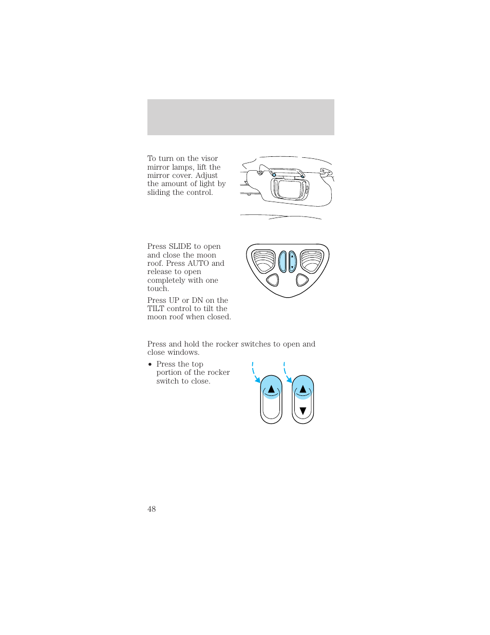 Controls and features | Mercury Sable 1999 User Manual | Page 48 / 216