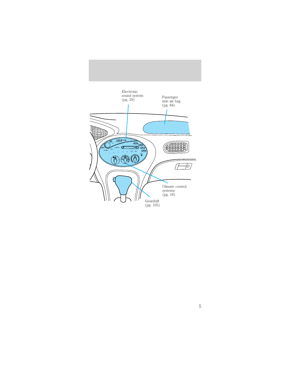 Instrumentation, Eject, Tape side | Bl rf | Mercury Sable 1999 User Manual | Page 5 / 216
