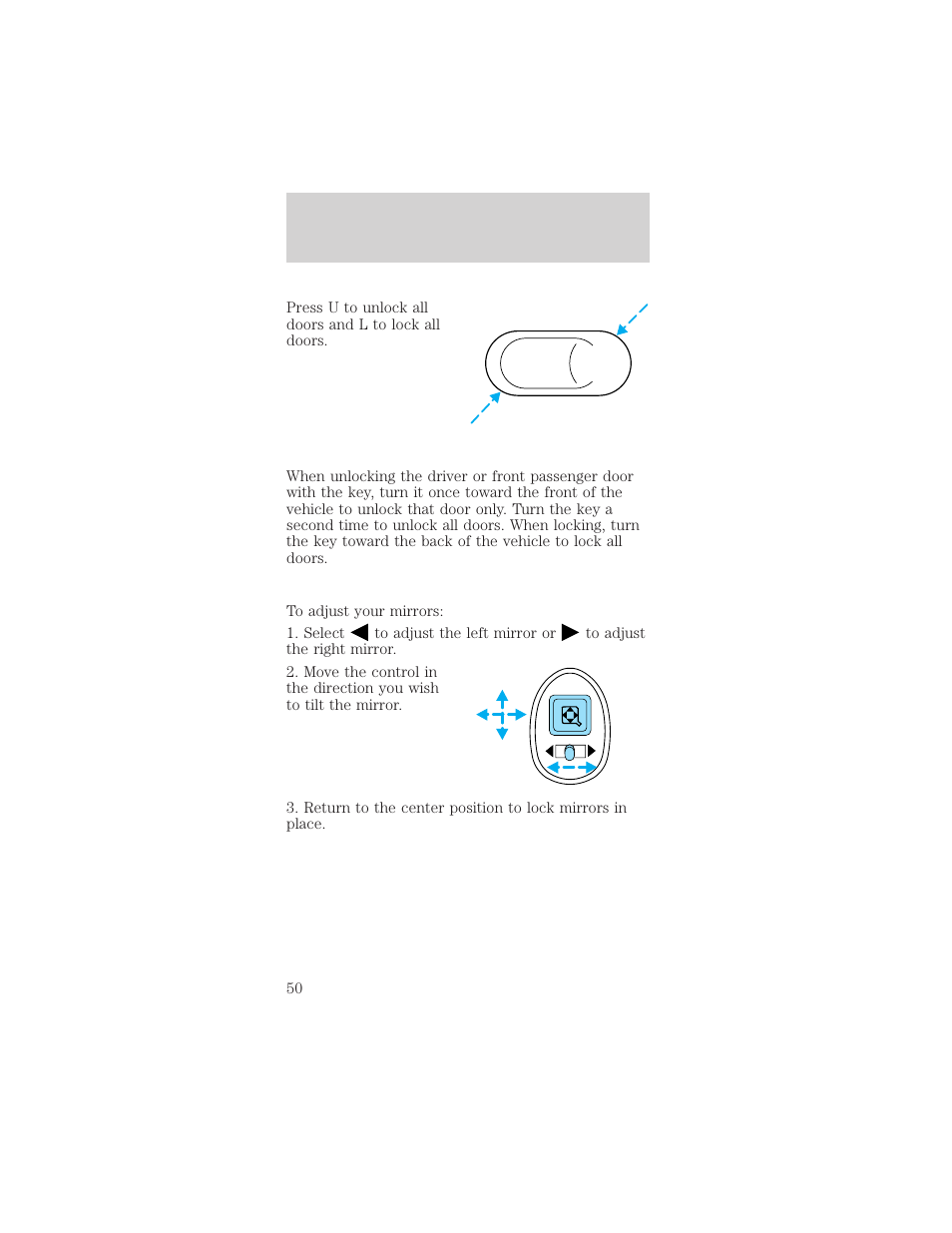 Controls and features | Mercury Sable 1999 User Manual | Page 50 / 216