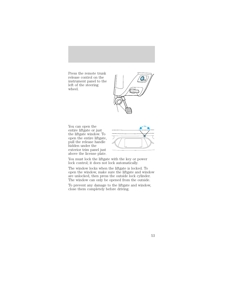 Controls and features | Mercury Sable 1999 User Manual | Page 53 / 216