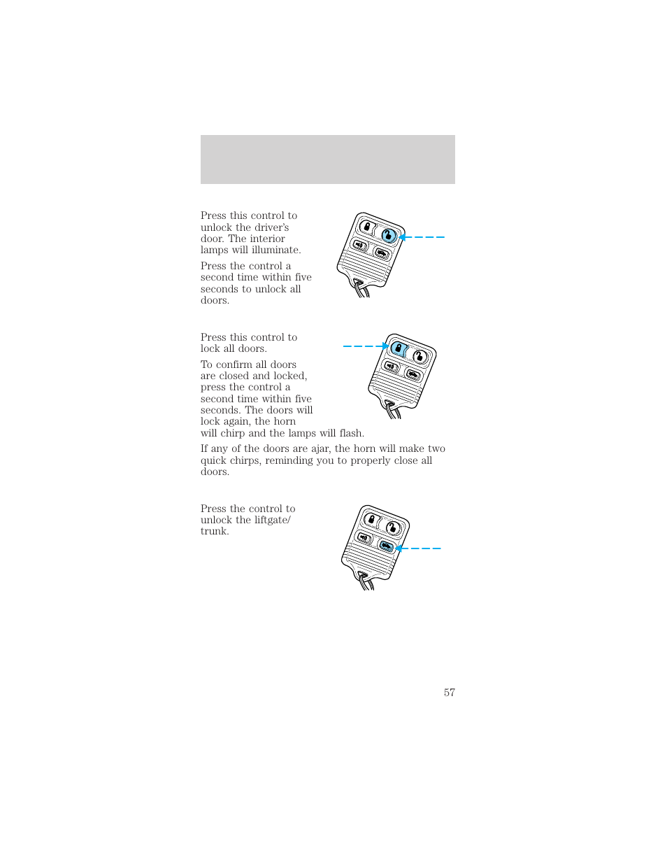 Controls and features | Mercury Sable 1999 User Manual | Page 57 / 216