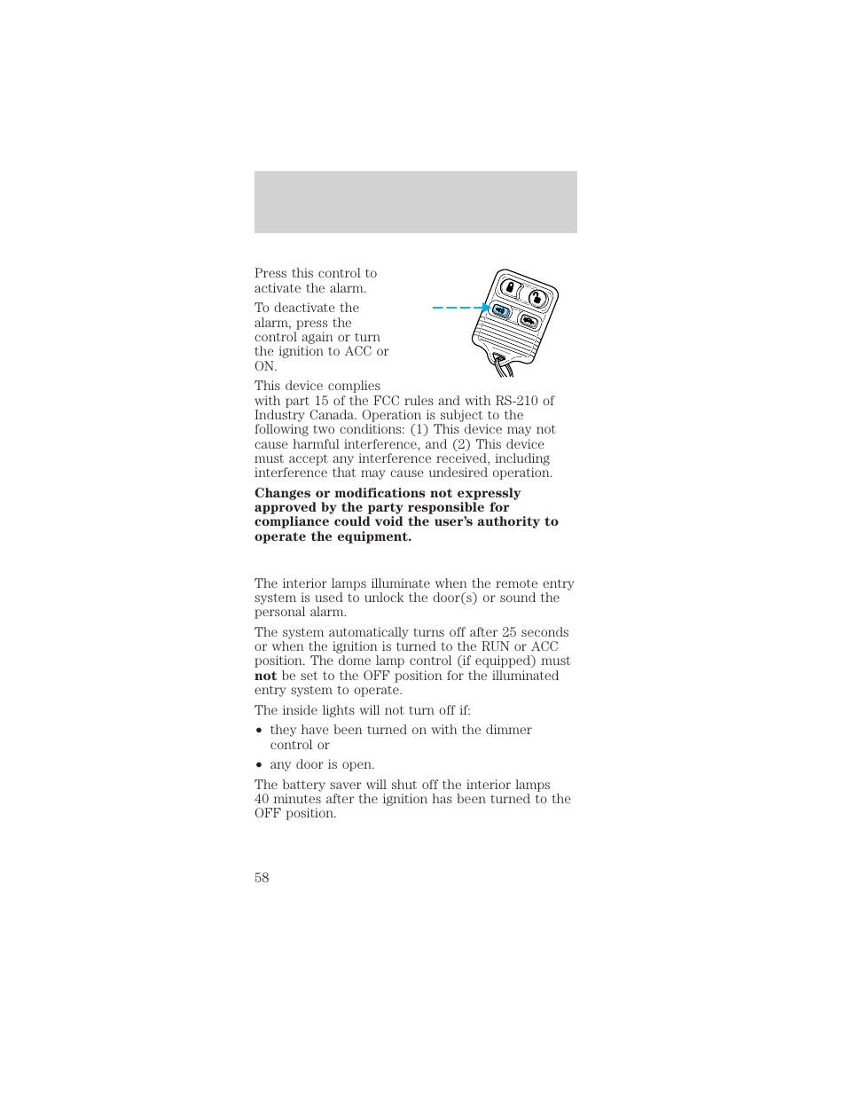Controls and features | Mercury Sable 1999 User Manual | Page 58 / 216
