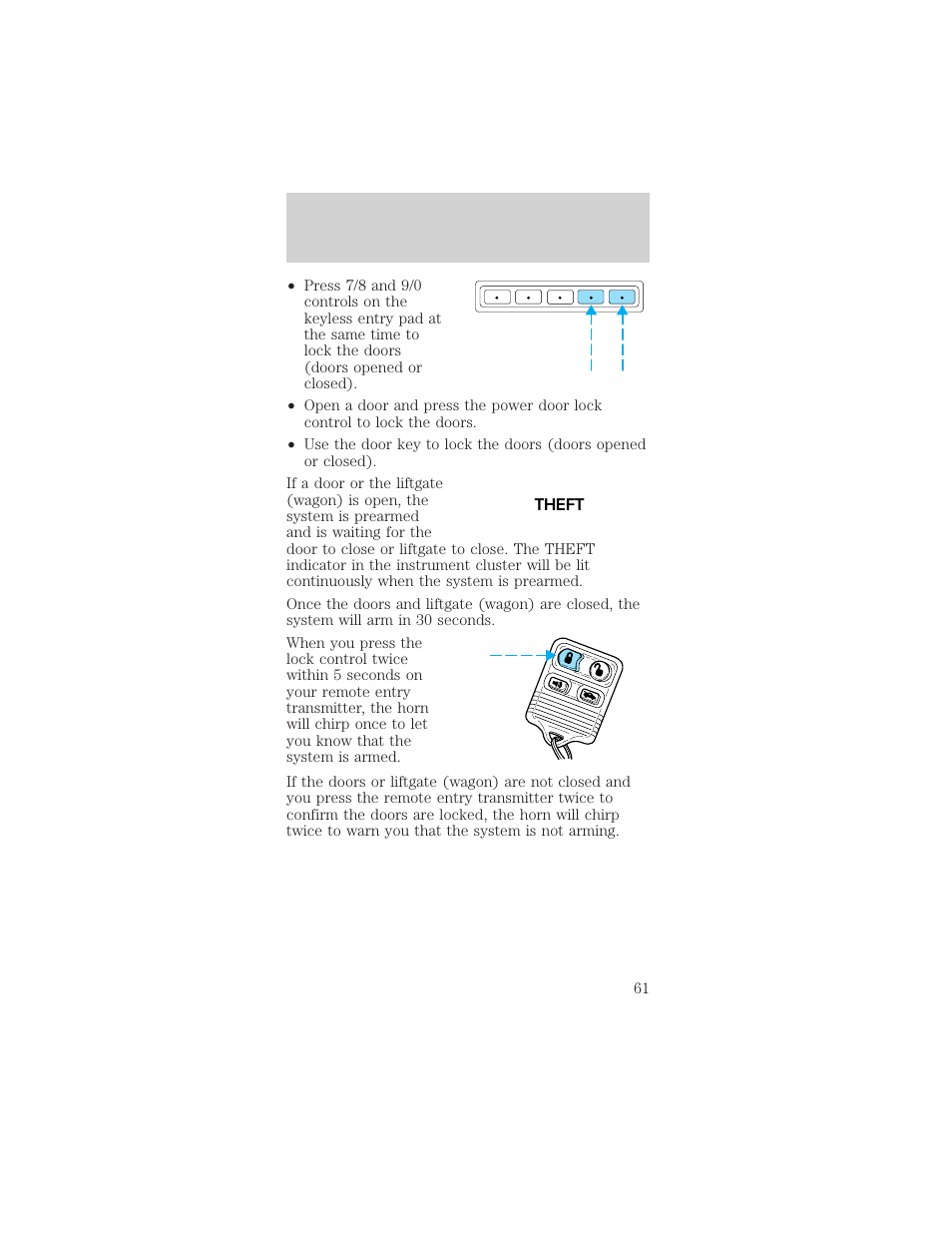Controls and features | Mercury Sable 1999 User Manual | Page 61 / 216