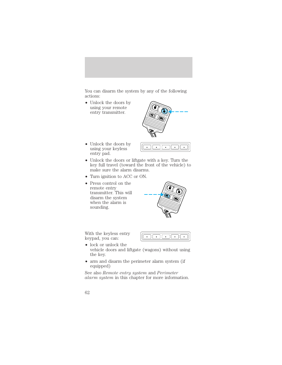 Controls and features | Mercury Sable 1999 User Manual | Page 62 / 216