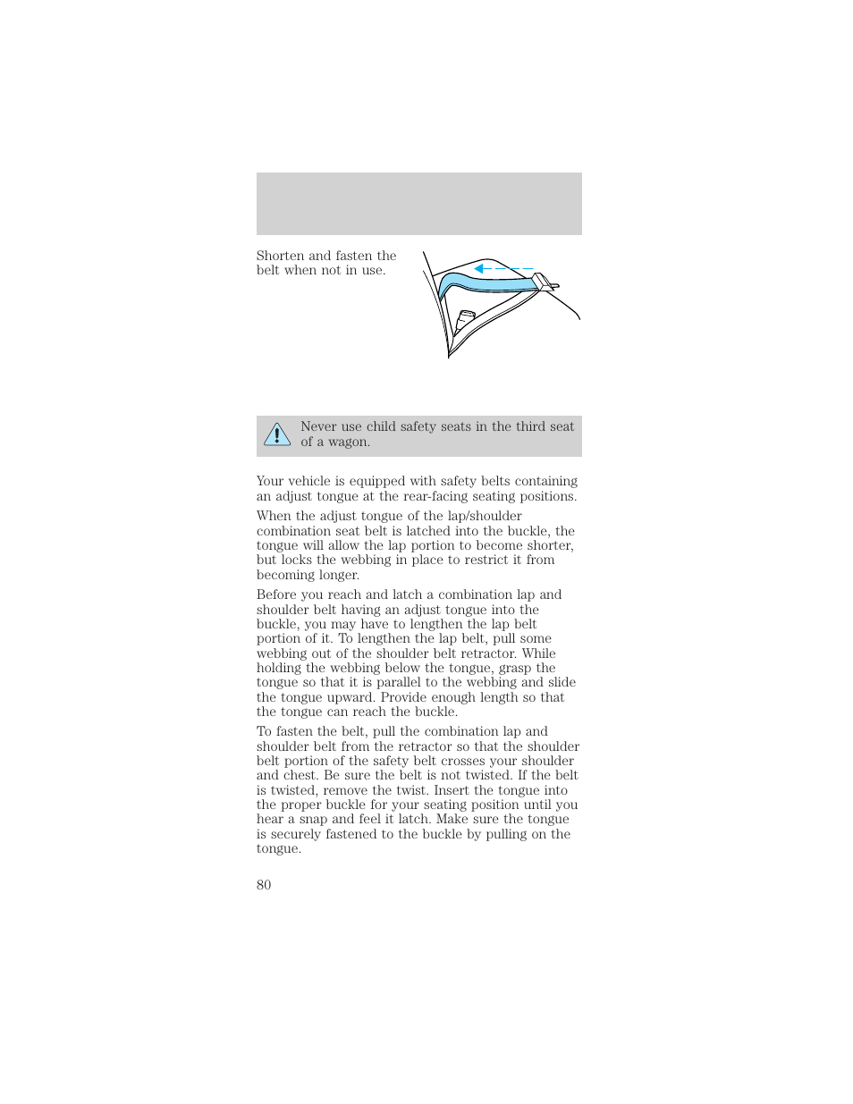 Seating and safety restraints | Mercury Sable 1999 User Manual | Page 80 / 216