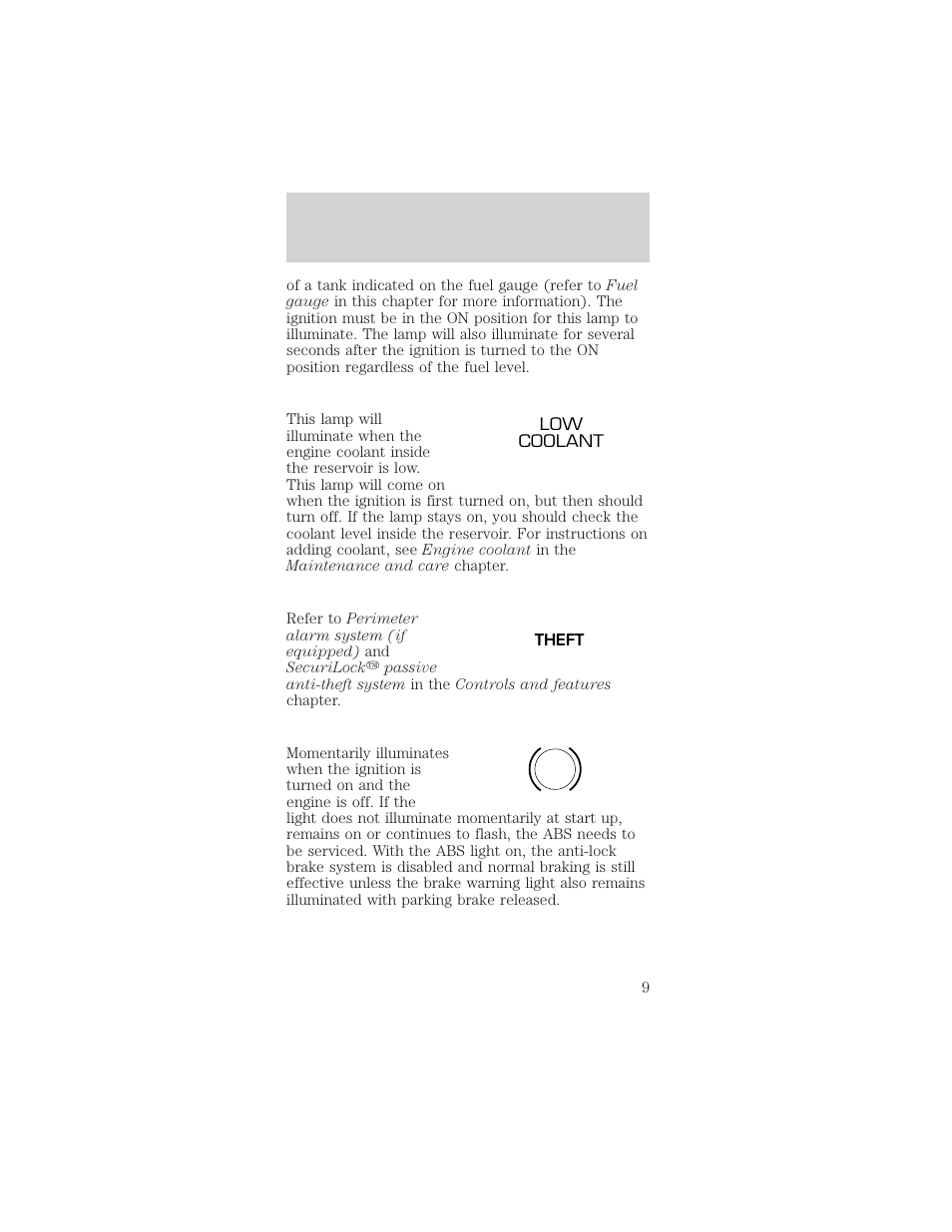 Instrumentation | Mercury Sable 1999 User Manual | Page 9 / 216