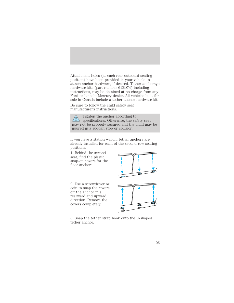 Seating and safety restraints | Mercury Sable 1999 User Manual | Page 95 / 216