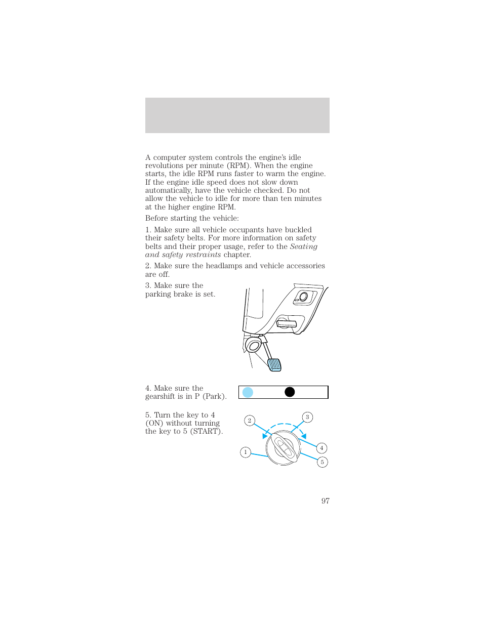 Starting | Mercury Sable 1999 User Manual | Page 97 / 216
