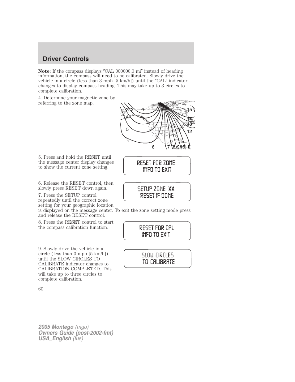 Driver controls | Mercury Mountaineer 2005 User Manual | Page 60 / 264