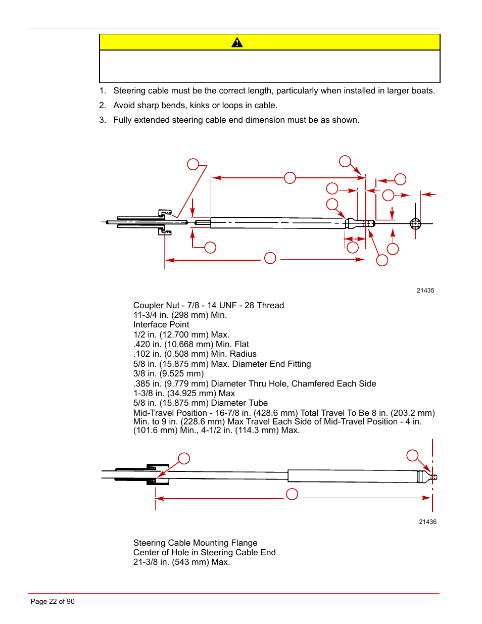 Caution | Mercury INSTALLATION MANUAL D7.3L D-TRONIC User Manual | Page 22 / 90