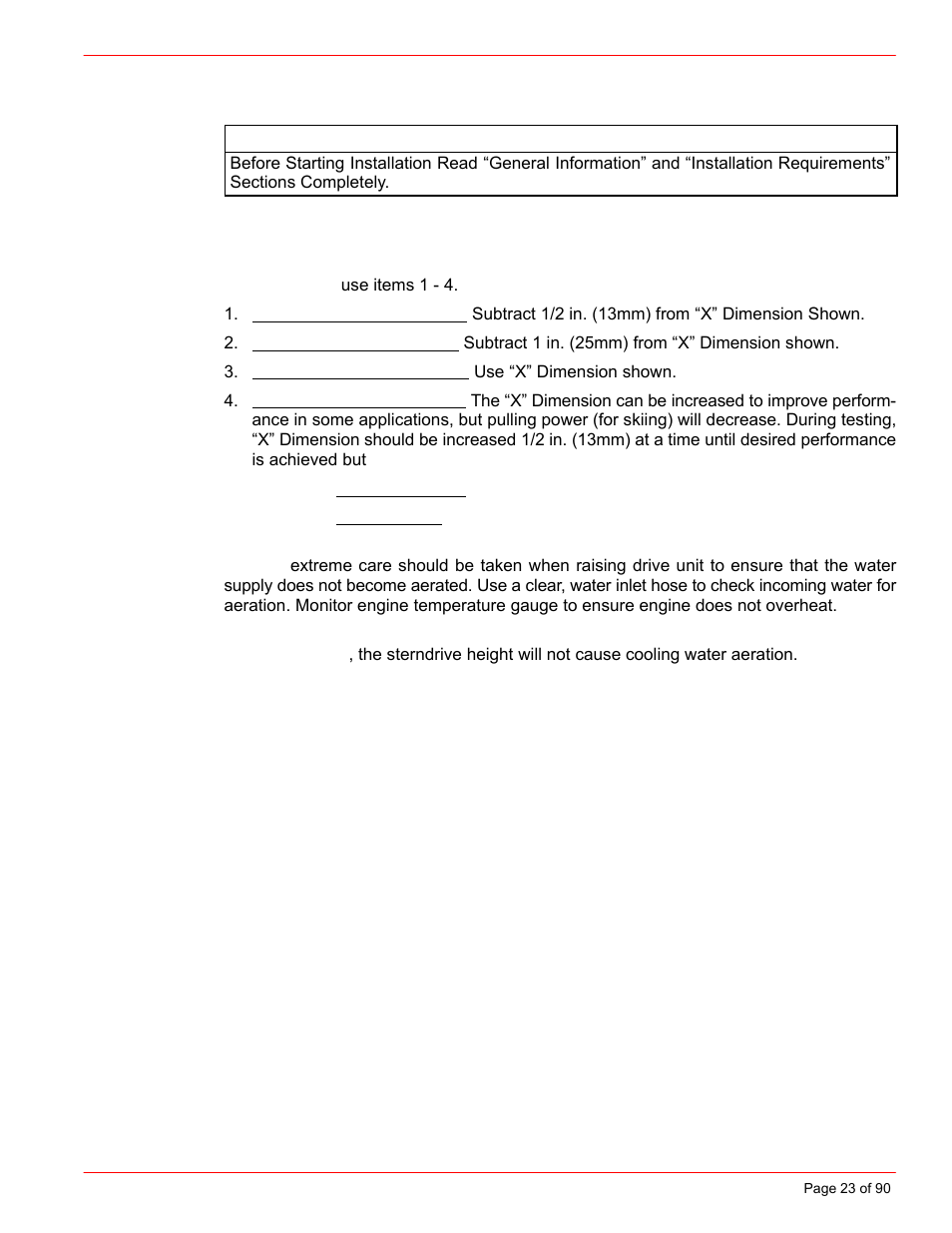 Transom cutout | Mercury INSTALLATION MANUAL D7.3L D-TRONIC User Manual | Page 23 / 90