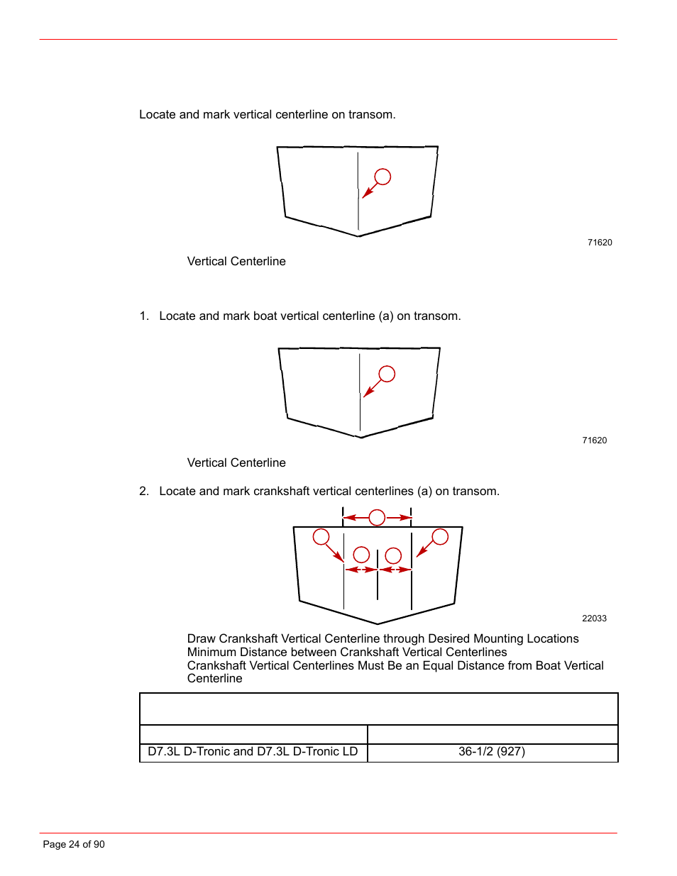 Finding crankshaft vertical centerline | Mercury INSTALLATION MANUAL D7.3L D-TRONIC User Manual | Page 24 / 90